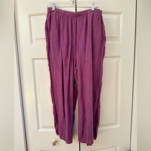 Flax linen wide leg pants.